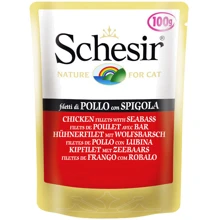 Влажный корм для кошек Schesir Chicken Seabass с окунем и рисом, 100 г: Тип Влажный корм