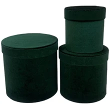 Коробка Подарочные коробки UFO Набор 3 шт VELVET GREEN круг. (W2907): undefined undefined