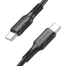 Кабель Borofone USB-C to USB-C 60W 1m Black (BX80): Тип USB-C - USB-C