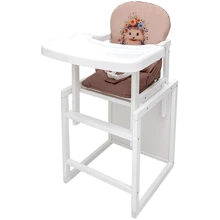 Стульчик-трансформер Babyroom Пеппи-240 белый капучино / шоколад (ежик, цветы) (681002): Тип трансформер