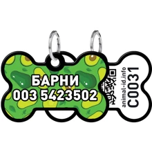 Адресник WAUDOG Smart ID с QR-паспортом, рисунок "Авокадо", кость, 38х25 мм, черный (0638-0048-01-gr): Производитель WAUDOG