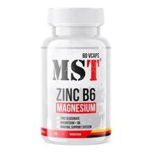MST Zinc B6 Magnesium Цинк Вітамін B6 Магній 60 вегакапсул: Тип Комплексные