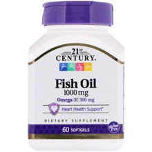 21st Century Omega-3 Fish Oil, 1,000 mg 60 Sgels: Тип Омега 3