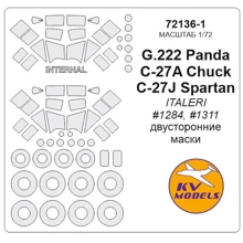 Маска KV Models для модели самолетов G.222 Panda/C-27A Chuck/C-27J Spartan KVM72136-01: Производитель KV Models