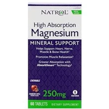 Natrol High Absorption Magnesium 250 mg 60 Tabs Cranberry Apple Flavor Магний, вкус яблок и клюквы: Тип Магний