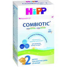 Дитяча Суміш Hipp Combiotic 2, 500 гр (9062300138761): Тип Суміші молочні
