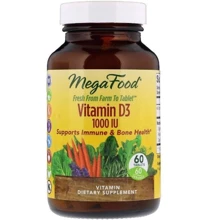 MegaFood Vitamin D3 1000 IU Вітамін D3 60 таблеток: Тип вітамін D