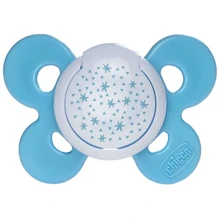 Силиконовая пустышка Chicco Physio Comfort, с футляром, 16-36 мес., голубой (74915.41.00.00): Возраст старше 16 месяцев