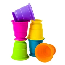 Іграшка тактильна М'які чашки Fat Brain Toys Suction Kupz 6 шт. (F183ML): Тип прочее