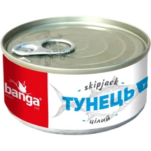 Тунец Banga целый в собственном соку 160 г (4751017405529): Вес нетто 160 г