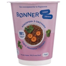 Каша Bonner гречневая с овощами 60г: Тип Каши безмолочные