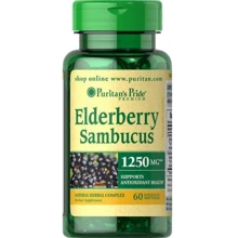 Puritan's Pride Elderberry Sambucus 1250 MG Supports Antioxidant Health 60 Softgels: Форма выпуска Капсулы