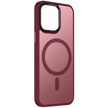 Чехол для iPhone Mobile Case TPU+PC Metal Buttons with MagSafe Colorful Pink for iPhone 15: Цвет бордовый