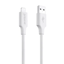 Кабель Proove USB Cable to Lightning Striped Silicone 1m White: Тип USB Cable - Lightning