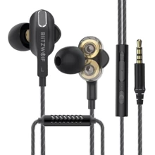 Наушники BlitzWolf BW-ES6 Black: Тип конструкции вакуумные