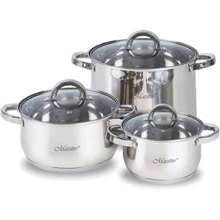 Набор посуды Maestro MR-2120-6L (6 пр.): Материал корпуса нержавеющая сталь