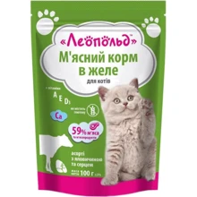 Влажный корм для кошек Леопольд Мясной корм Ассорти с говядиной и сердцем в желе 100 г : Тип Влажный корм