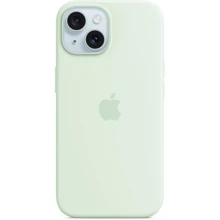 Чехол для iPhone Apple iPhone 15 Silicone Case with MagSafe - Soft Mint (MWNC3ZM/A): Цвет зеленый