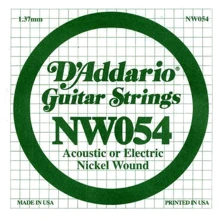 Струна для гитар Струна D`ADDARIO NW054 XL Nickel Wound 054: Тип Струна