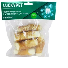 Трубочка Lucky Pet Рулетик №3 м'ясо курки 7-8 см 7шт (551320): Виробник Lucky Pet