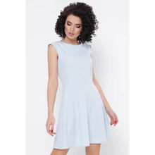 Платье FashionUp PL-1769A 42 голубое повседневное до середины бедра: Состав Вискоза, Полиэстер, Шерсть