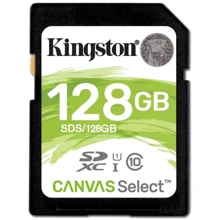 Карта памяти Kingston 128GB SDXC Class 10 UHS-I U1 Canvas Select (SDS/128GB): Тип карты SDXC