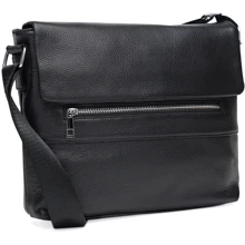 Мужская сумка через плечо Borsa Leather черная (K13530-black): Пол Мужской