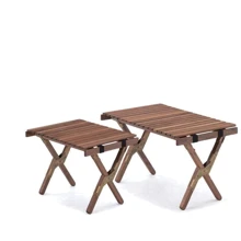 Стіл для кемпінгу Naturehike HTM Roll Table NH21JJ001 дерево Розмір M чорний горіх: Розмір 65x40x58 см