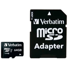 Карта пам'яті Verbatim 64GB microSDXC Class 10 UHS-I U1 V10 Premium + adapter (44084): Тип карти MicroSDXC