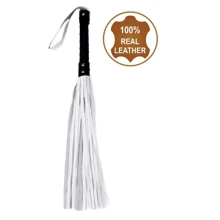 Флоггер из натуральной кожи Flirty Leather - Black & White, BG-00033: Производитель Flirty