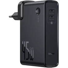 Зарядное устройство Baseus Wall Charger Power Station GaN 2xUSB-C 45W + Power Bank 1000mAh Black (PPNLD-F01): Особенности Power Delivery (PD), USB-C, Быстрая зарядка