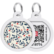 Адресник металевий WAUDOG Smart ID c QR паспортом малюнок Рослини 30 мм (230-0210): Виробник WAUDOG