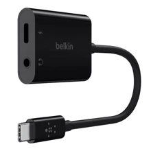 Адаптер Belkin Adapter RockStar USB-C to USB-C+3.5mm Black (NPA004btBK): Колір чорний