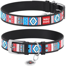 Ошейник WAUDOG Design с рисунком "Этно" 35 мм 46-59 см с QR паспортом черный (37771): Производитель WAUDOG