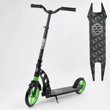 Самокат двоколісний Best Scooter з PU колесами, 1 амортизатором Black / Green (99666): Кількість коліс 2