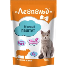 Влажный корм для кошек Леопольд Паштет-мусс с ягненком 100 г х 24 шт. (4820185491457-24): Тип паштет