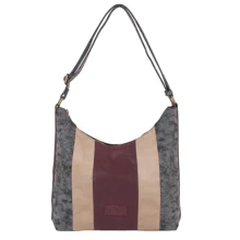 Женская сумка хобо Laskara серая (LK10187-grey-beige-bordo): Пол Женский