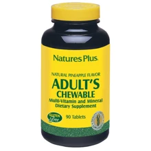 Natures Plus Adult "s Chewable 90 tabs Жувальні мультивітаміни для дорослих, смак ананаса: Тип мультивітаміни