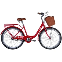 Велосипед Dorozhnik LUX ST 26"планет рама с багажником задн St с корзиной Pl с крылом St 2024 (червоний) (OPS-D-26-251): Материал рамы Сталь