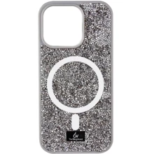 Чехол для iPhone Bling World Rock Diamond with MagSafe Grey for iPhone 16: Цвет серый