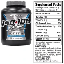 Протеин Dymatize ISO-100 1362 g /48 servings/ Gourmet Vanilla: Вид Изоляты