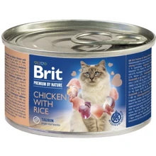 Влажный корм для котов Brit Premium by Nature Chicken with Rice с курицей и рисом 200 г (8595602545117): Тип Влажный корм