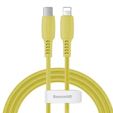 Кабель Baseus Cable USB-C to Lightning Colorful 18W 1.2m Yellow (CATLDC-0Y): Тип USB-C - Lightning