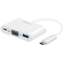 Адаптер Macally Multiport AdapterUSB-C to VGA+USB 3.0+USB-C White (UCVGA): Інтерфейс підключення USB-C