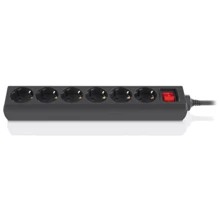 Сетевой фильтр REAL-EL RS-6 Protect M 5m, black (EL122300036): Количество розеток, шт 6