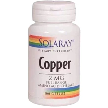 Solaray Copper 2 mg 100 Caps Медь: Тип Медь