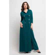 Платье FLFashion Арчи МПА 1661 44 зеленое повседневное длинное макси: Состав Эластан, Полиэстер, Вискоза