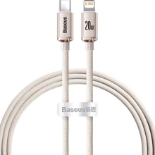Кабель Baseus Cable USB-C to Lightning Crystal Shine Series 20W 1.2m Pink (CAJY001304): Тип USB-C - Lightning