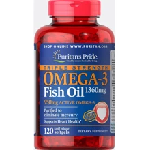 Puritan's Pride Triple Strength Omega-3 Fish Oil 1360 mg (950 mg Active Omega-3) 120 softgels Омега-3 тройной силы: Тип Омега 3