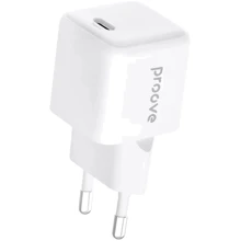 Зарядное устройство Proove Wall Charger USB-C Pocket GaN 25W White (WCPG25010202): Особенности Power Delivery (PD), Быстрая зарядка, USB-C